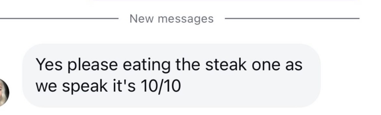 Customer message